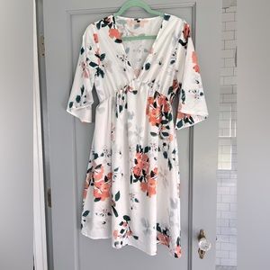 White Floral Maternity Dress